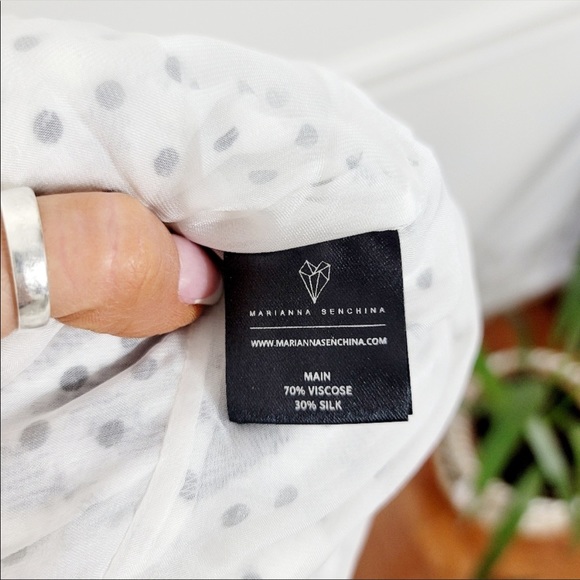 NWT Marianna Senchina One Shoulder Polka Dot Dress s missing flower belt - Picture 10 of 11